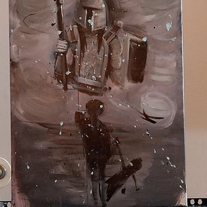 Canvas painting David vs Goliath (18 x 20)